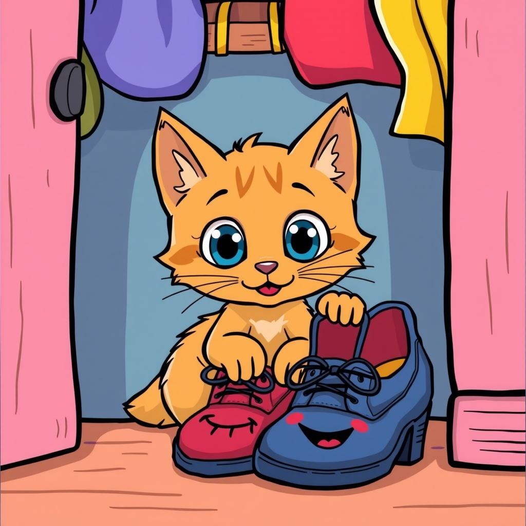 The Curious Kitten and the Talking Shoes