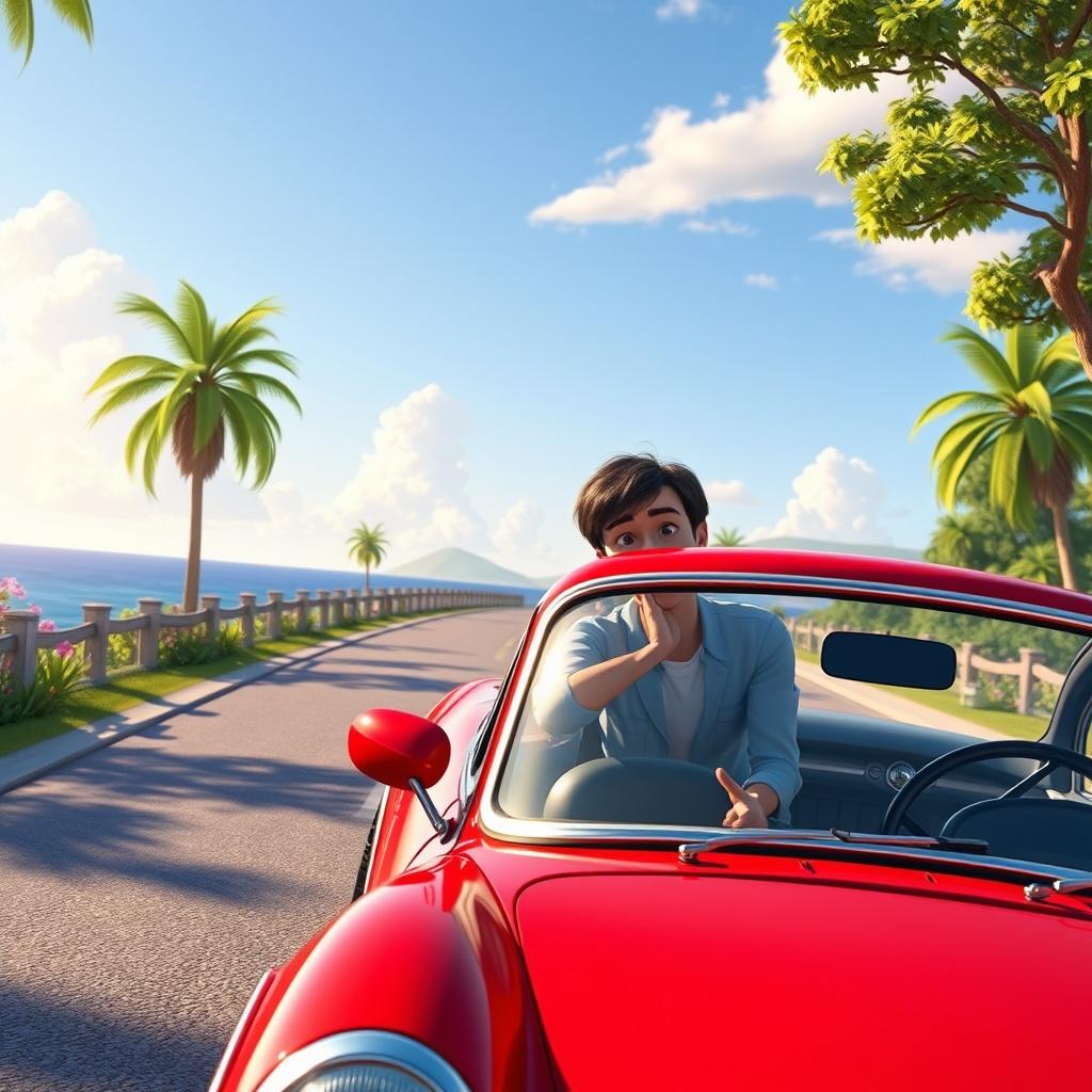 Dad and His Red Car