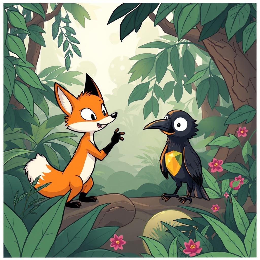 The Cunning Fox and the Foolish Crow
