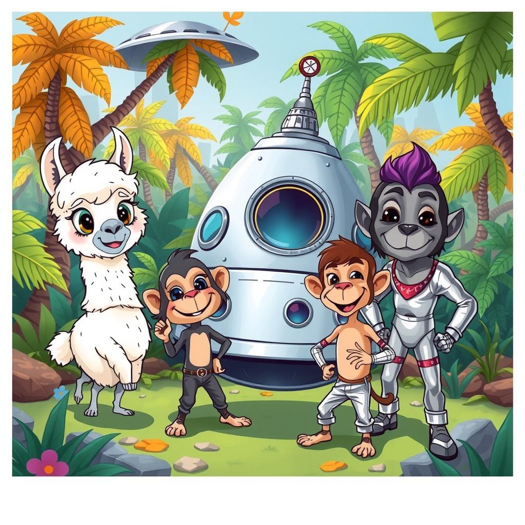 Baby Llama and the Space Monkey