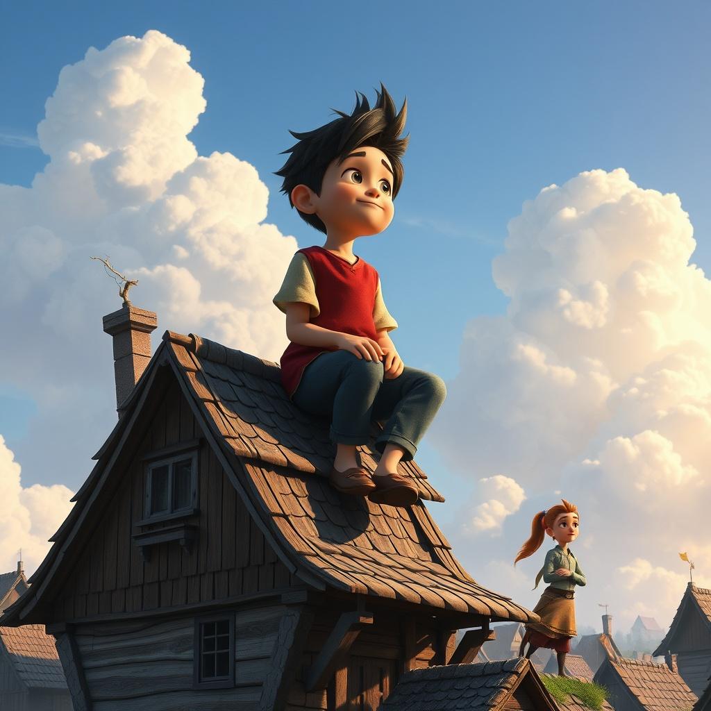 The Giant Boy on the House