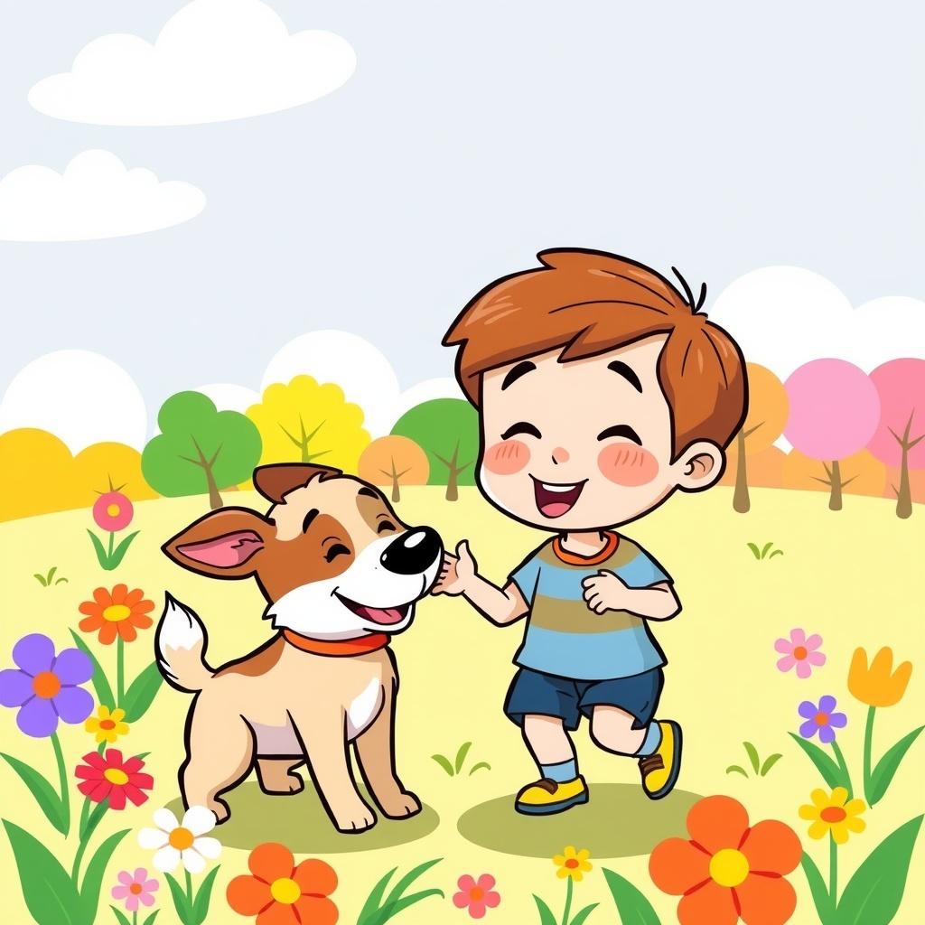 A Little Boy and a Stray Dog