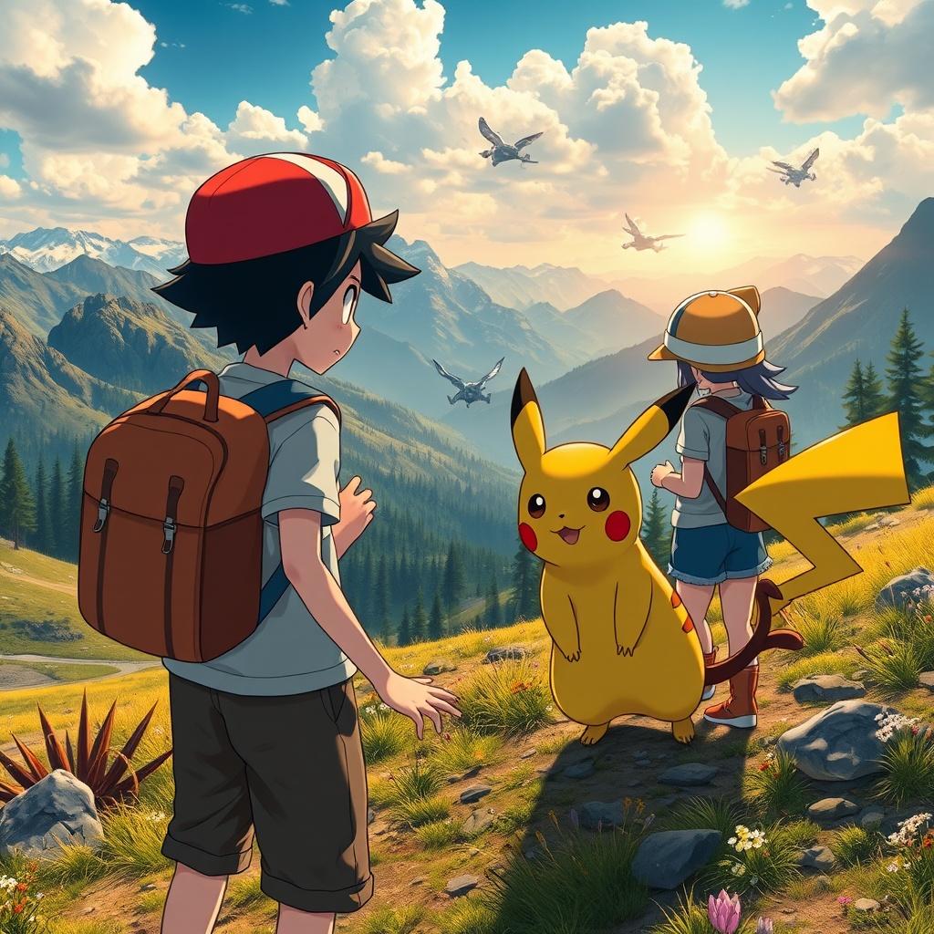 Scene-6: Transformation: The sun rose high in the sky, casting golden rays across the oasis as Ash discovered a hidden stash of rare candies nestled among the palm trees.