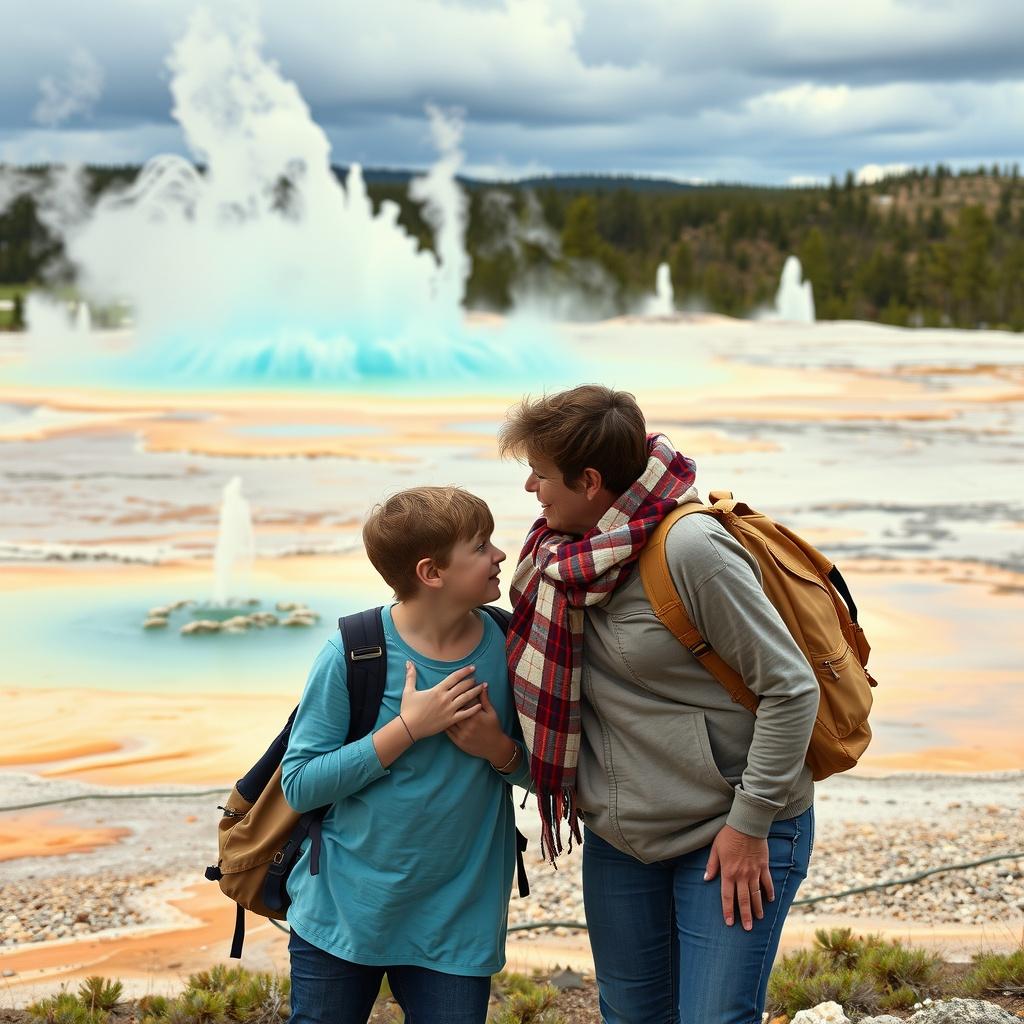 A Surprise Kiss in Norris Geyser Basin