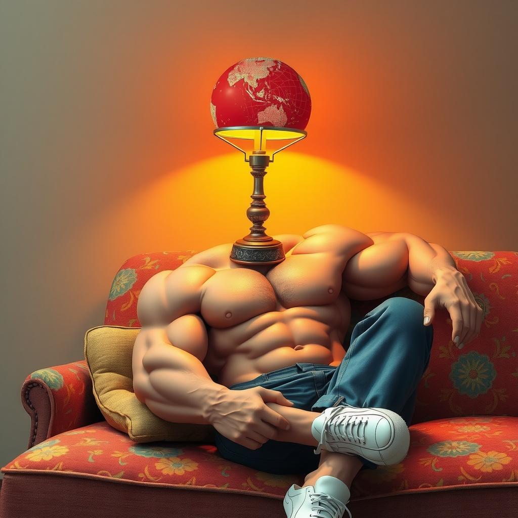 The Relaxing Lamp Head Man