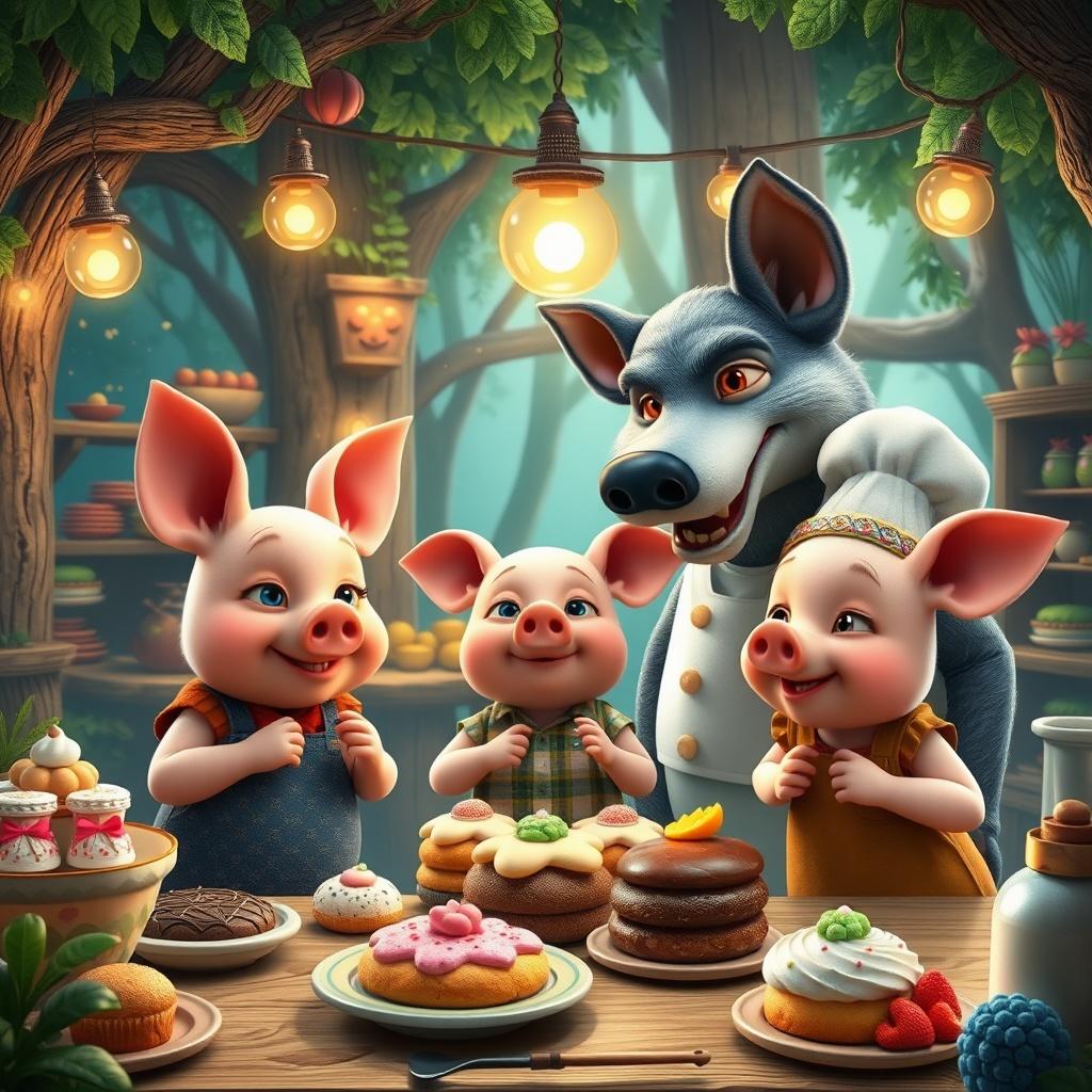 The Three Little Pigs and the Wolf