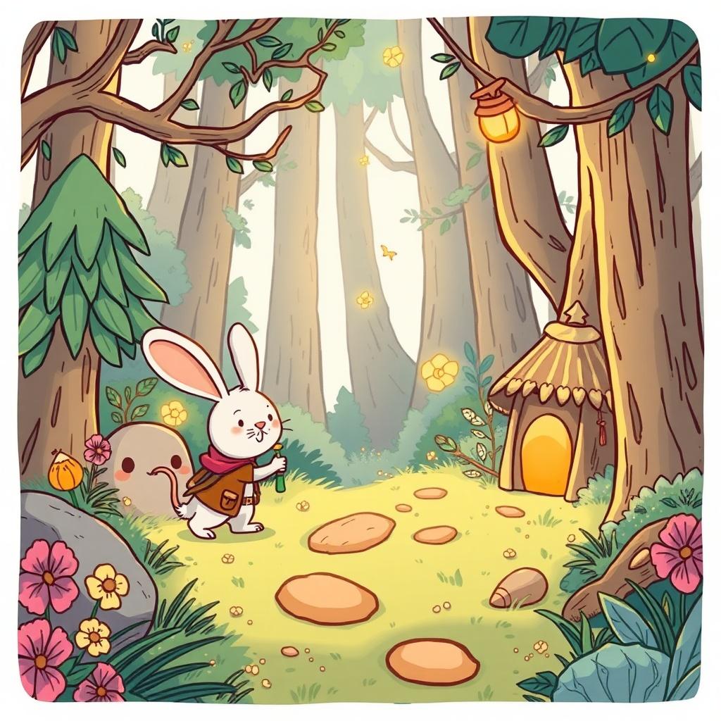 The Boy's Imaginary Forest Journey