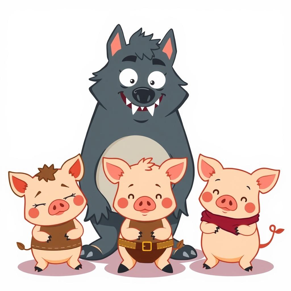The Tale of the Big Bad Wolf and the Three Little Piggies