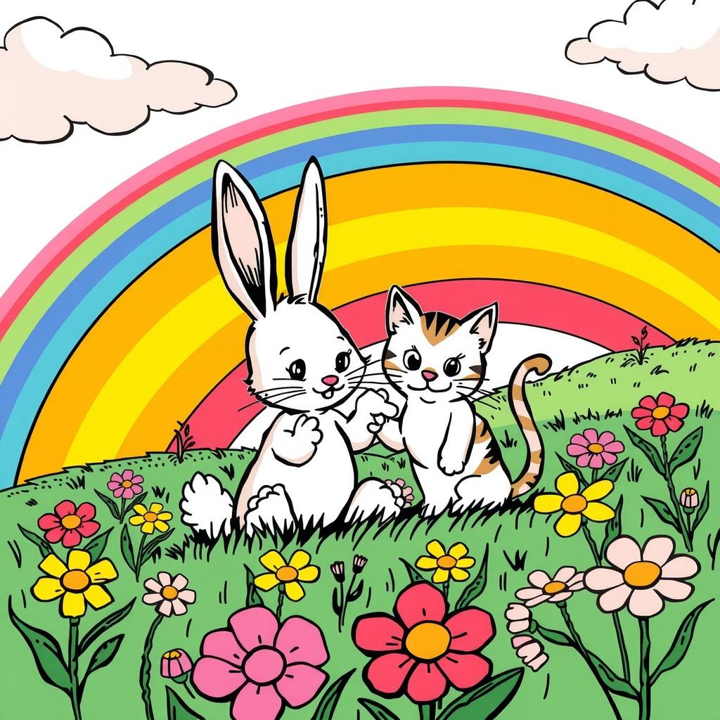 Bunny and Cat, Friends Forever