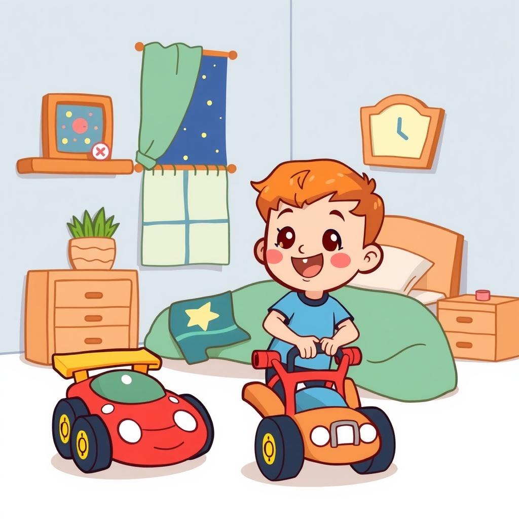 The Boy and His Toy Cars
