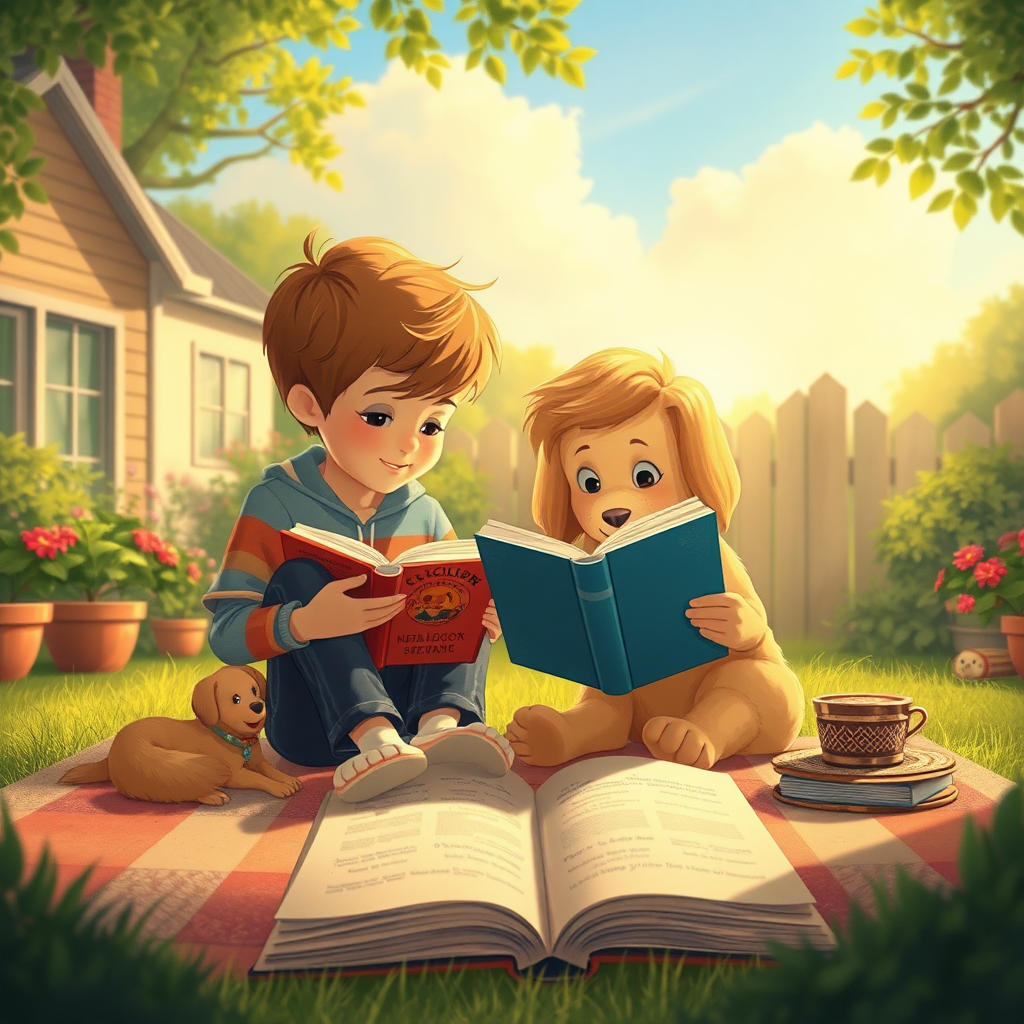 Reading with Biscuit