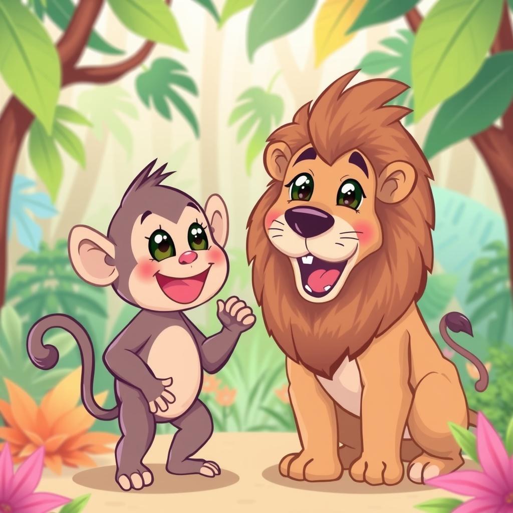 The Mischievous Monkey and the Lion's Laughter