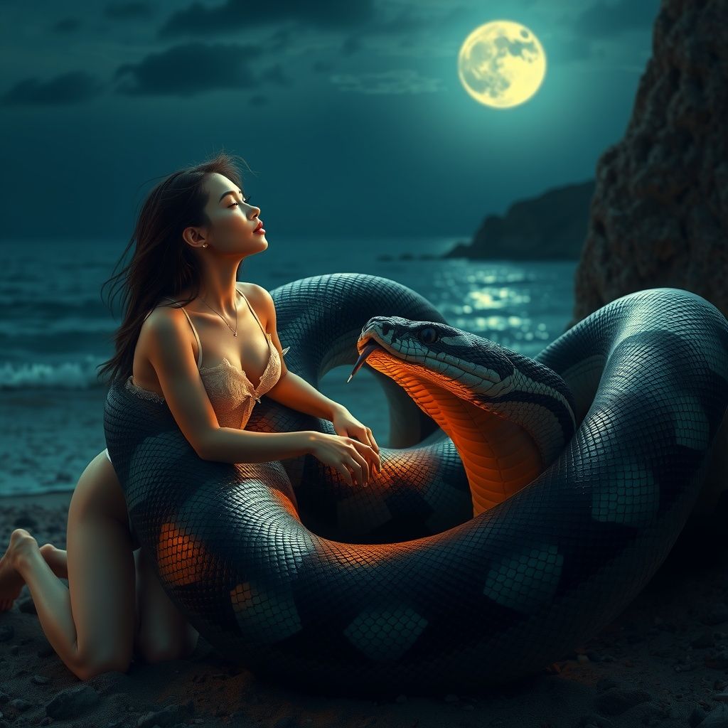 Moonlit Beach Encounter
