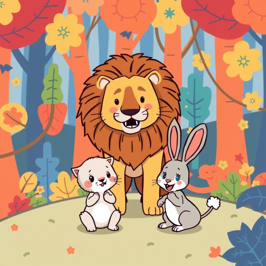 The Kitten, the Rabbit, and the Lion