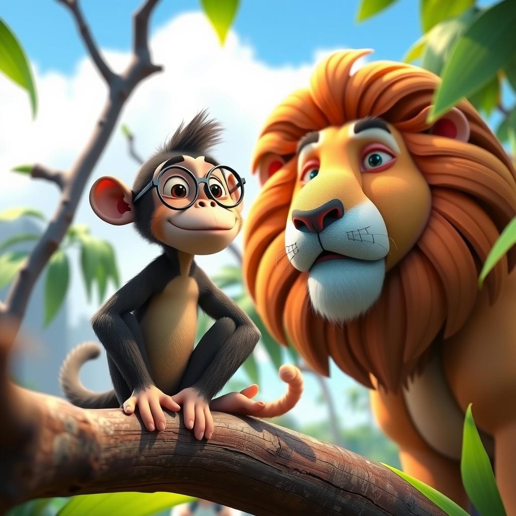 The Lion and the Brainy Monkey