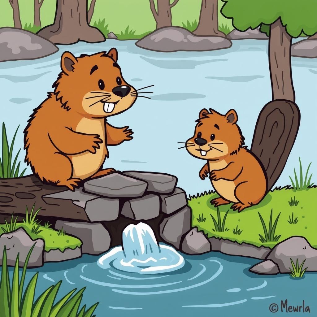 The Young Beaver's First Dam