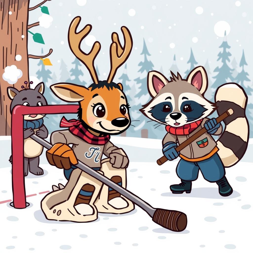 First Hockey Game in the Woods