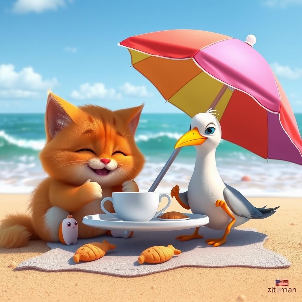 Whiskers and Luna's Beach Tea Party