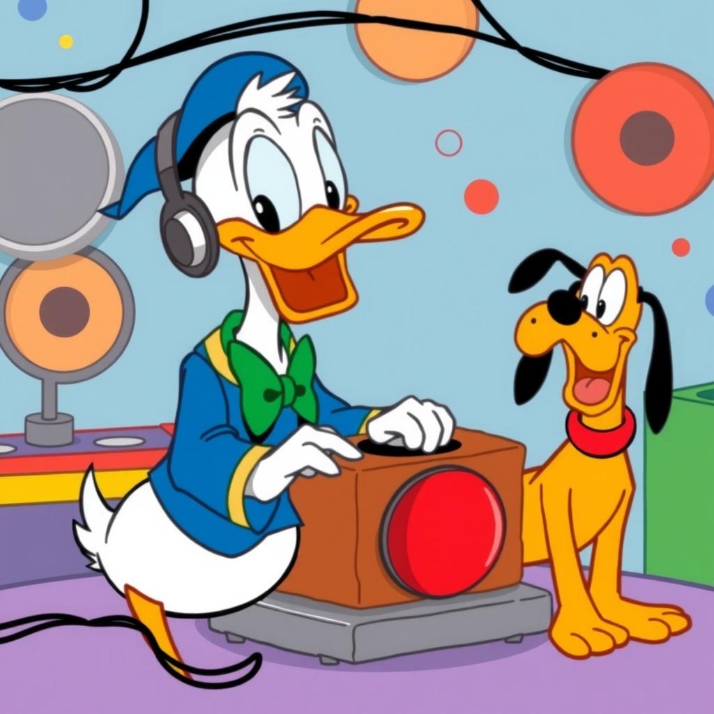 DJ Donald Duck Caught in His Undies Pluto
