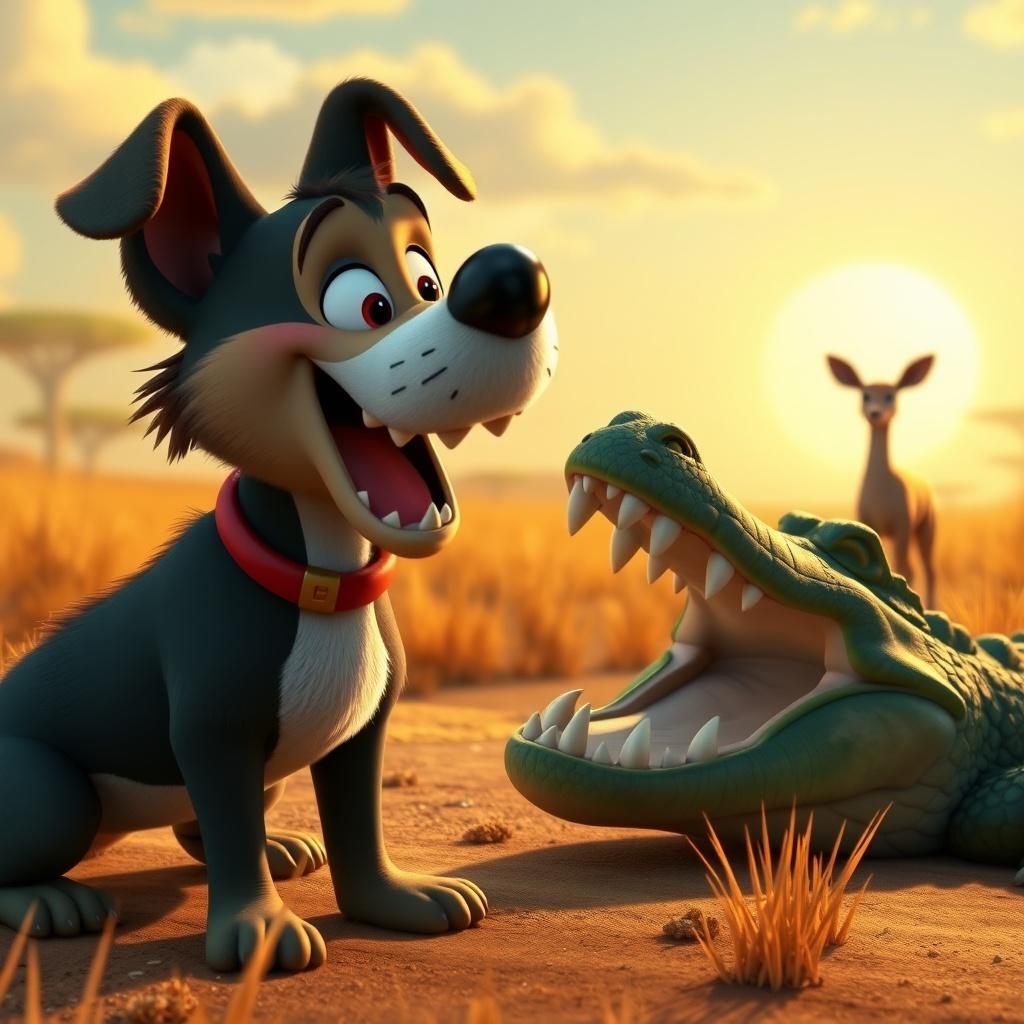 The Clever Canine and the Cornered Doe