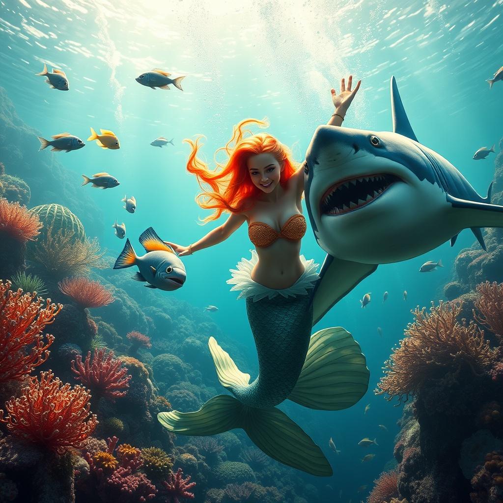 The Brave Mermaid and the Cunning Shark