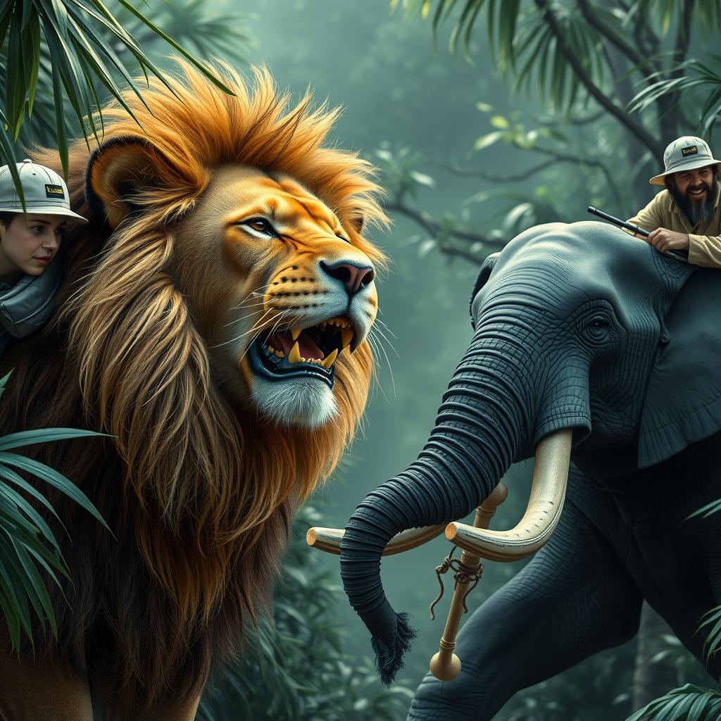 Lion, Elephant, and Frog's Laughter