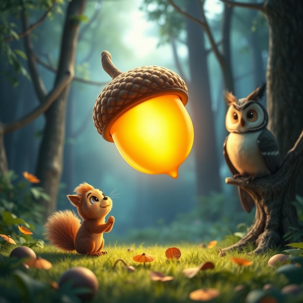 The Little Squirrel and the Magical Acorn