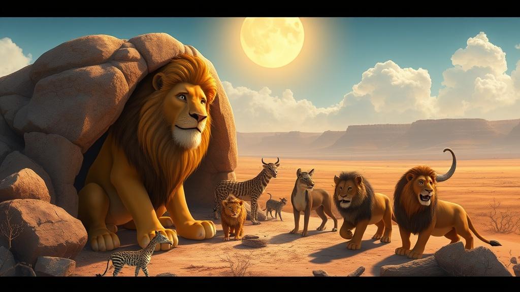 The Generous Lion and the Valley Animals