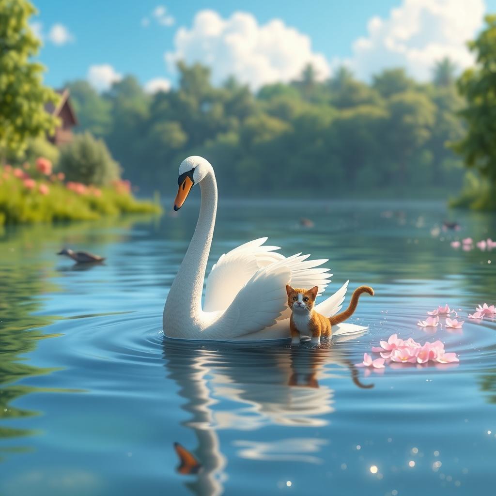 The Swan and the Cat's Friendship