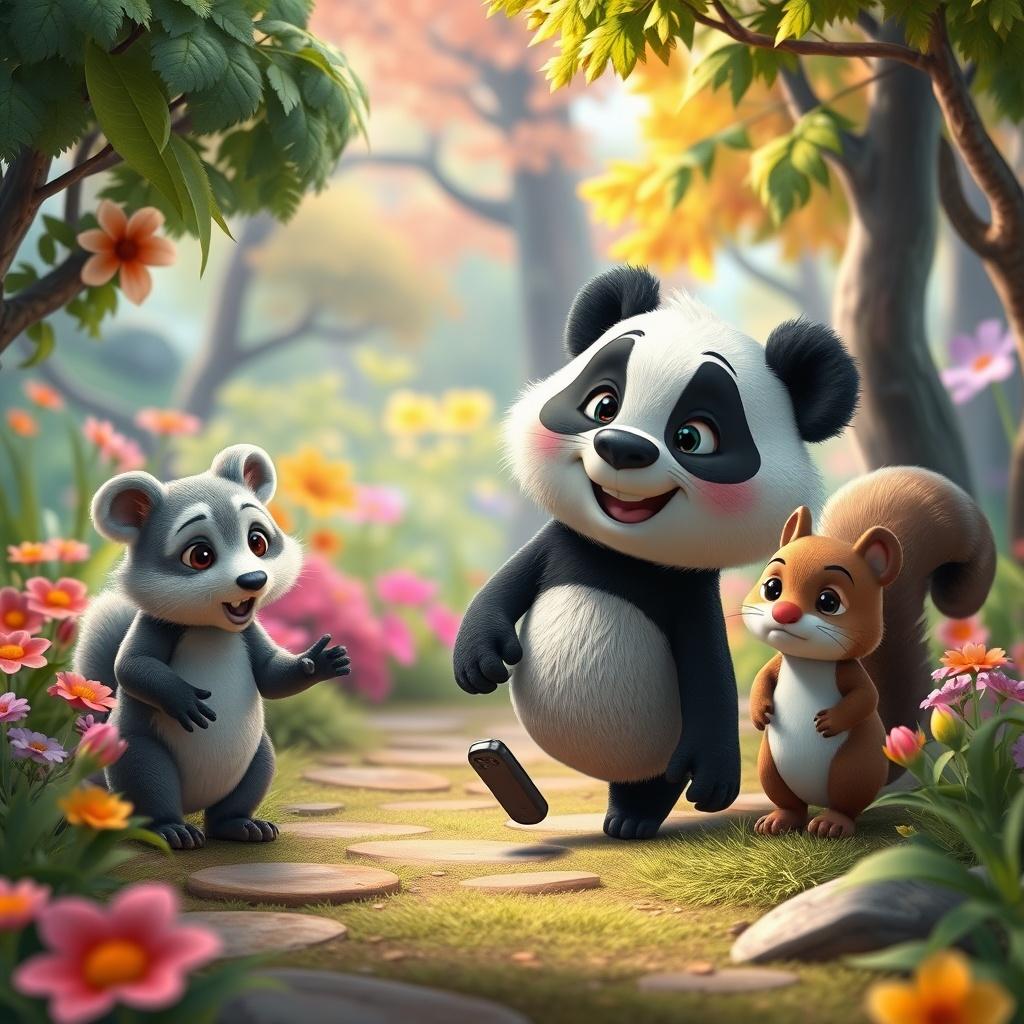 Positive Panda's Joyful Walk