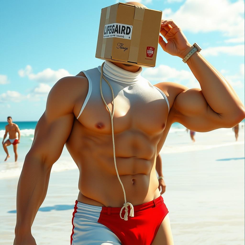The Lifeguard with a Box Head