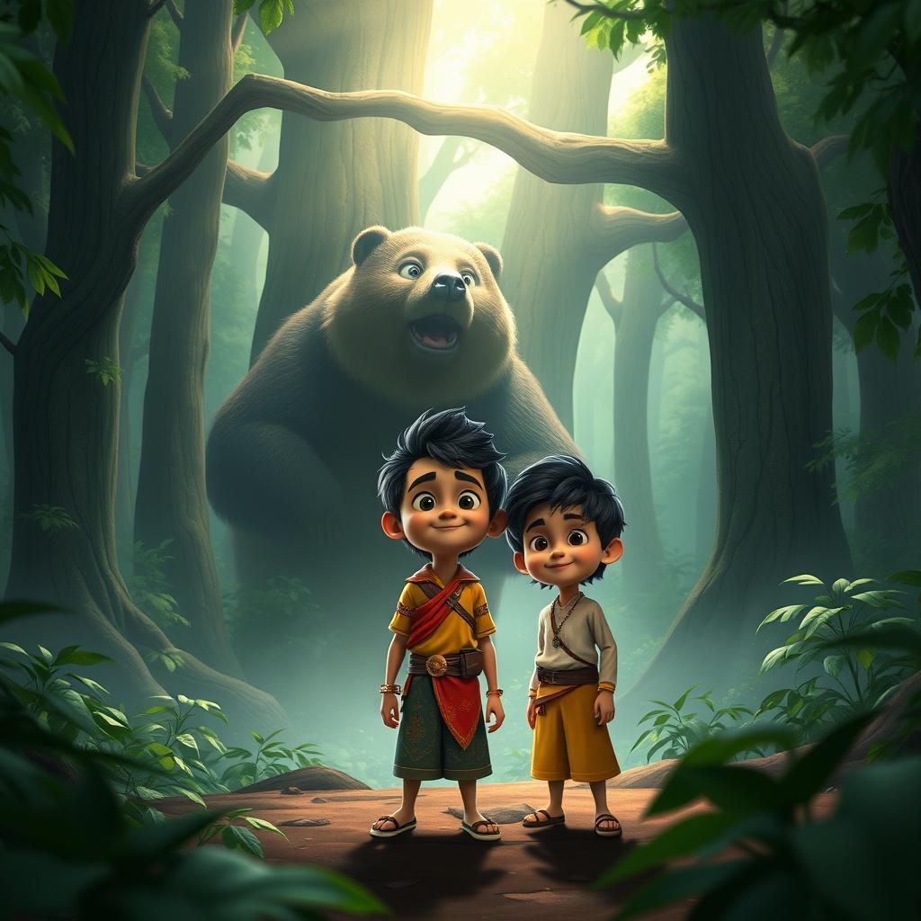 Two Friends and the Bear