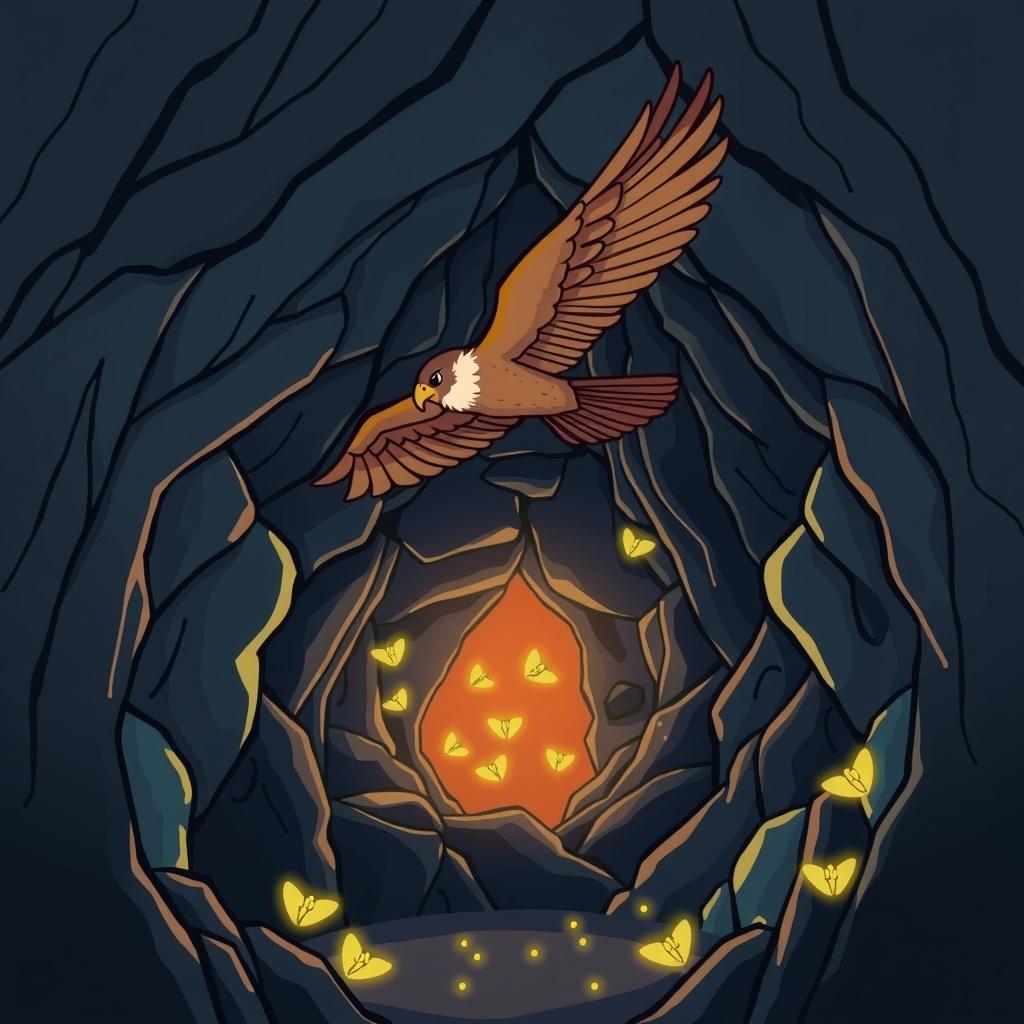 The Falcon's Odyssey to the Crystal Caverns