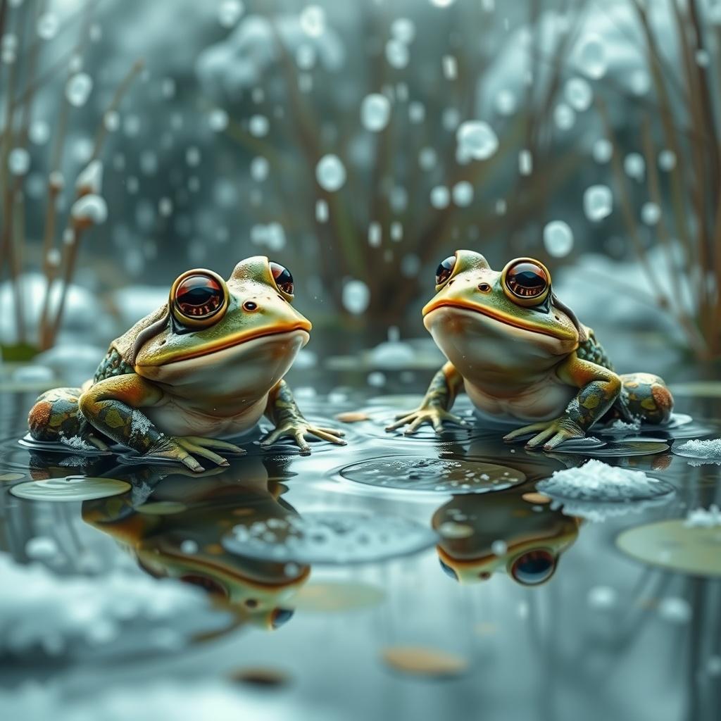 Frogs in Winter Wonderland