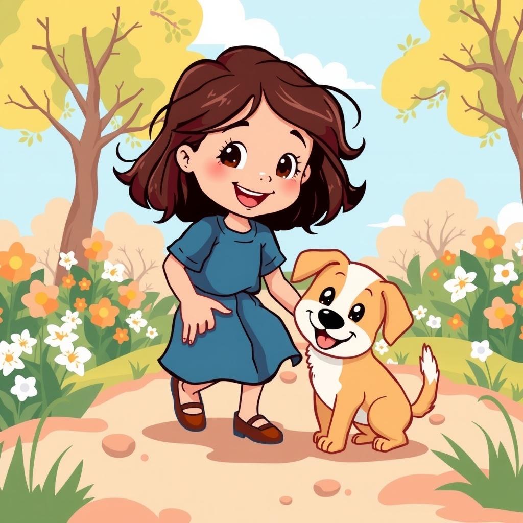 The Girl and Her Puppy