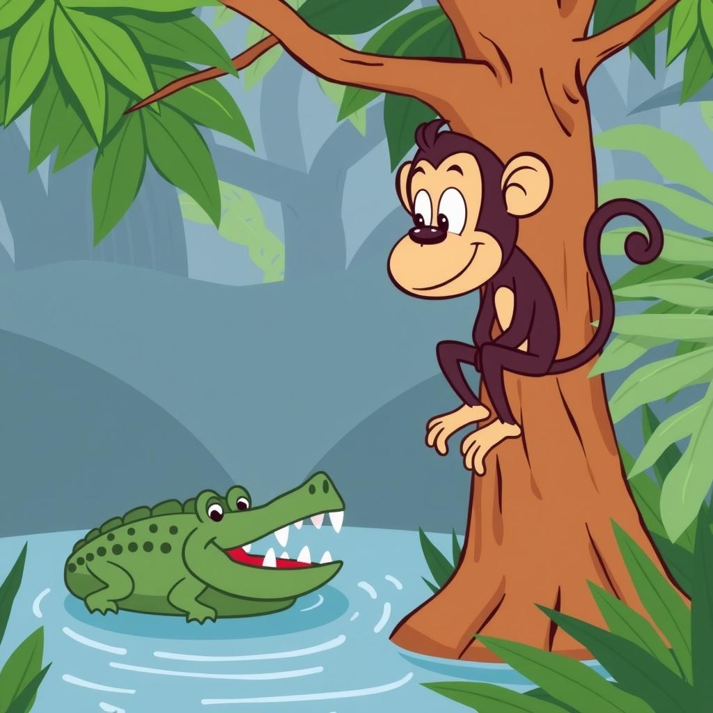 The Clever Monkey and the Cunning Crocodile
