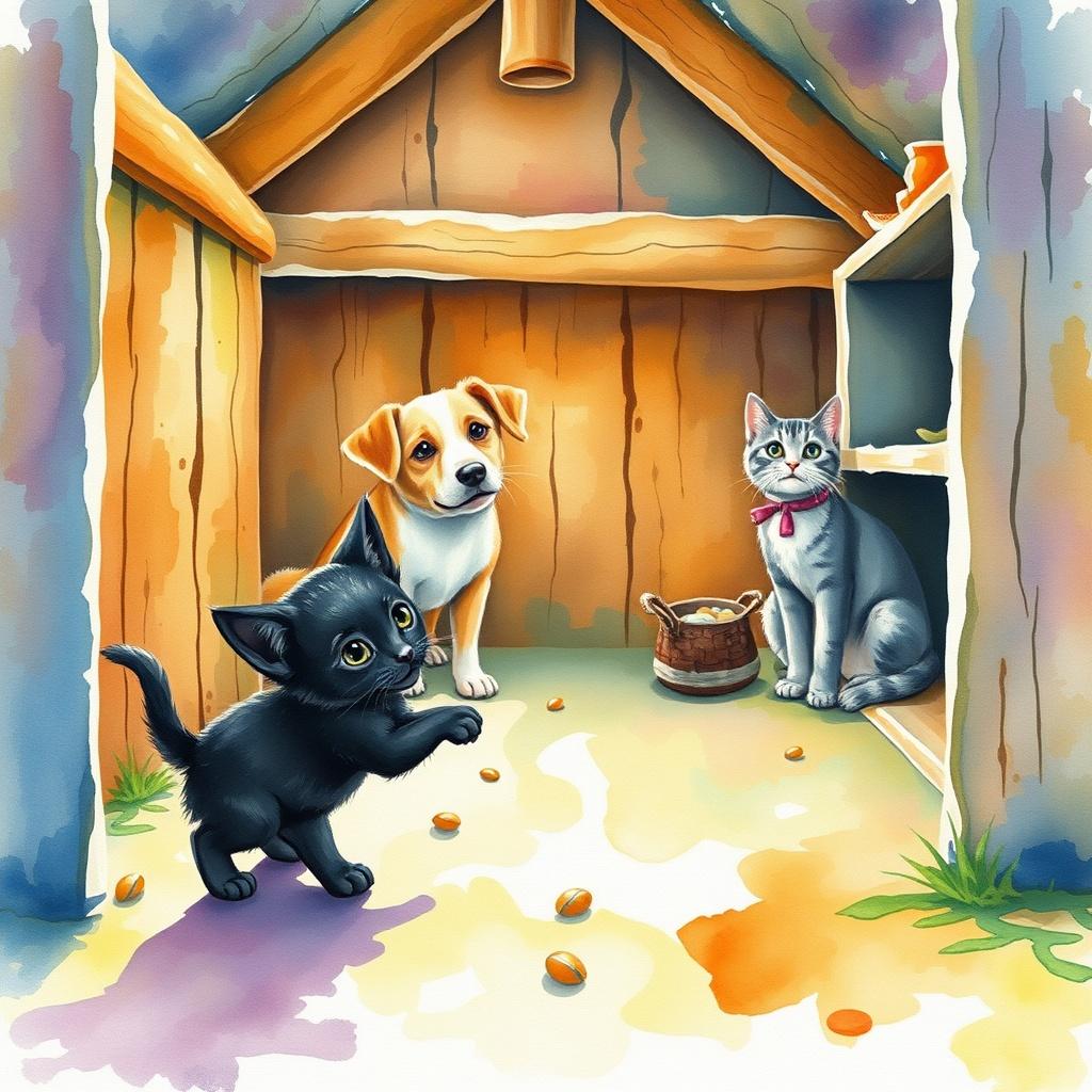 The Little Black Kitten's Adventure