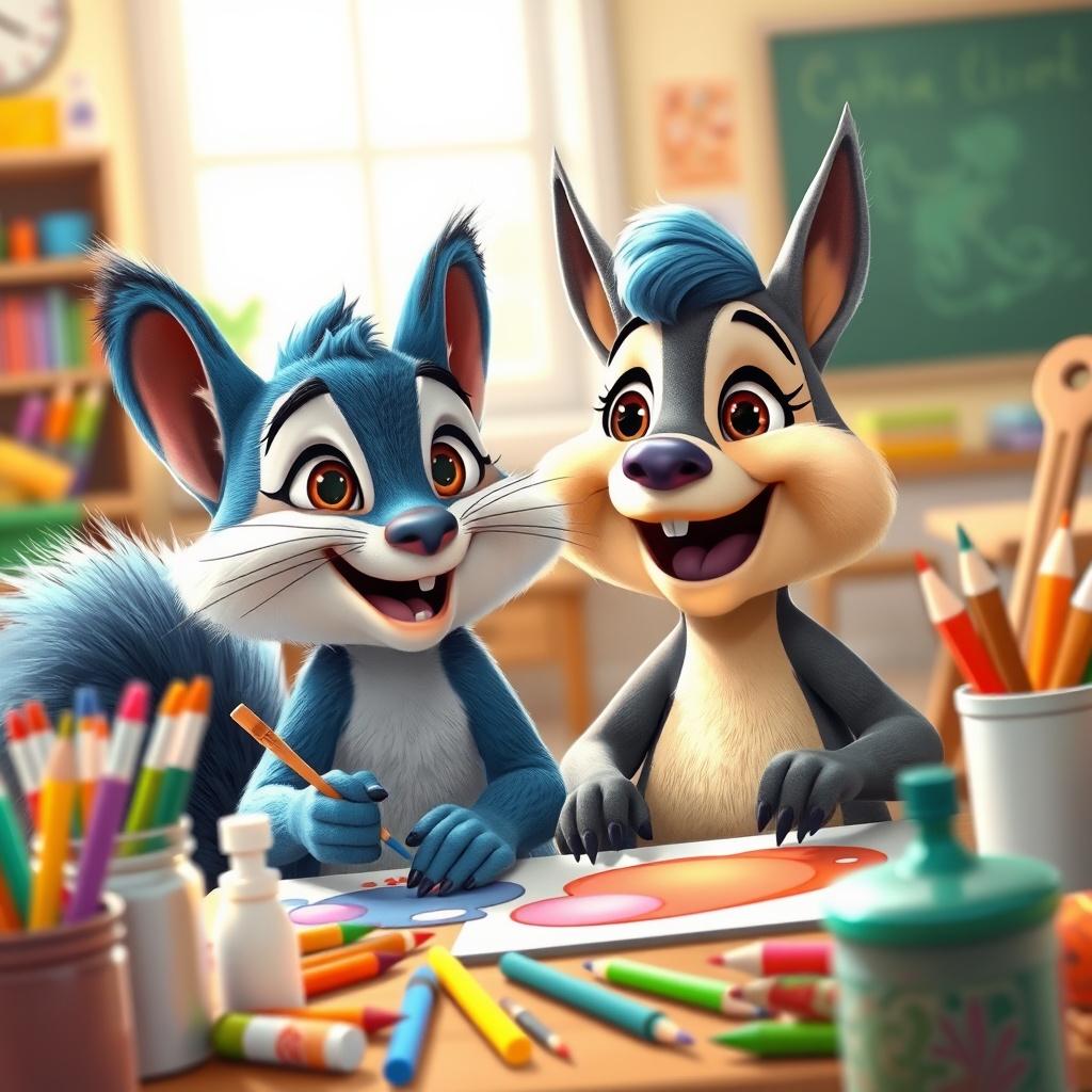 The Tale of the Blue Squirrel in Kindergarten