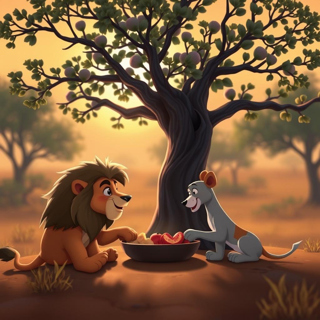 The Hungry Lion and the Humble Dog