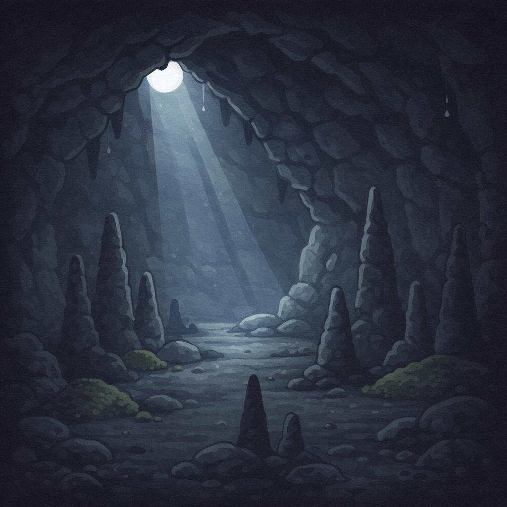 Whispers in the Moonlit Cave