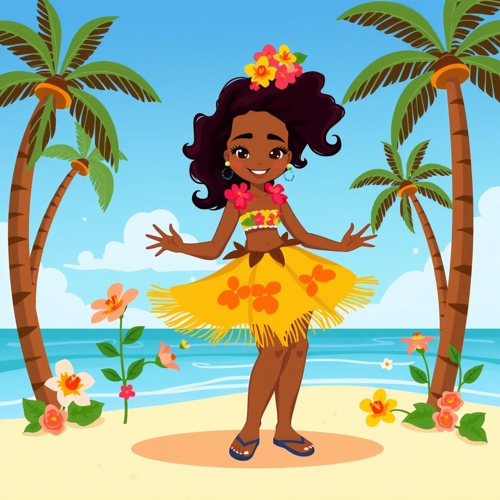 The Little Polynesian Girl and Her Hula Skirt