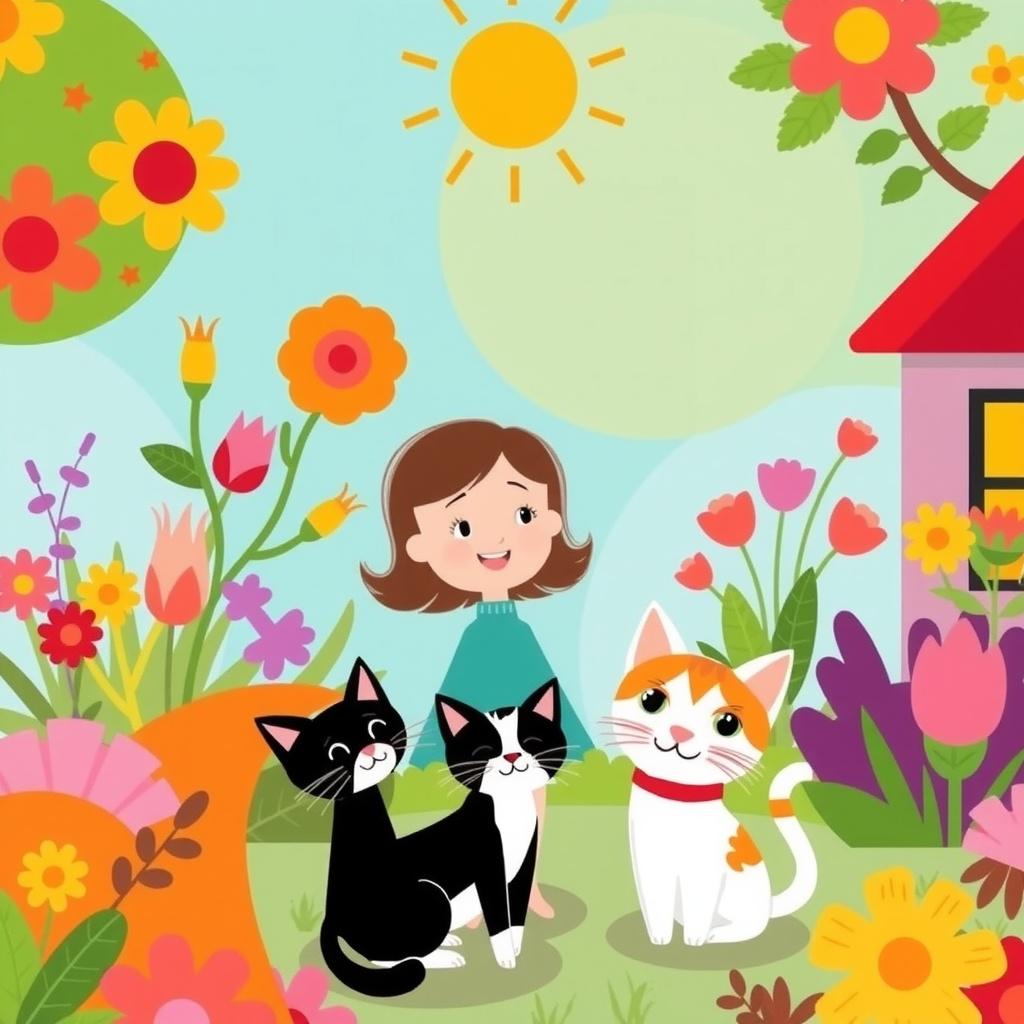 The Girl and Her Cats
