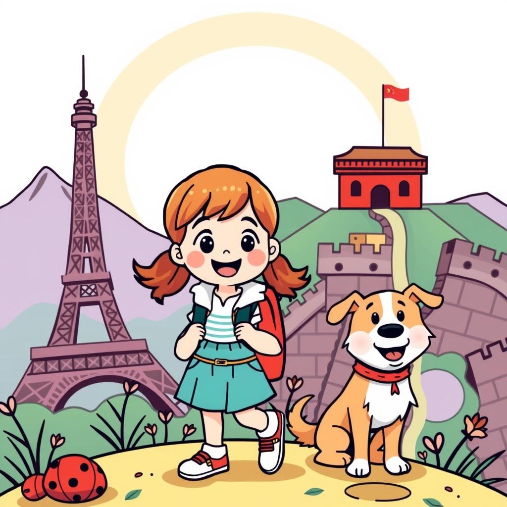 The Little Girl and Her Faithful Dog: Around the World