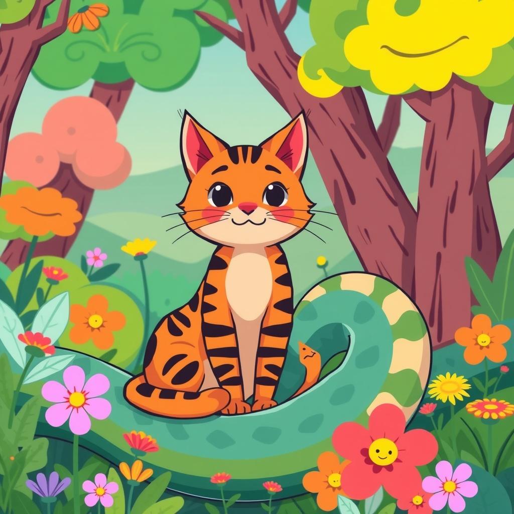 The Cat and the Snake: Whiskers and Seraph: A Forest Friendship
