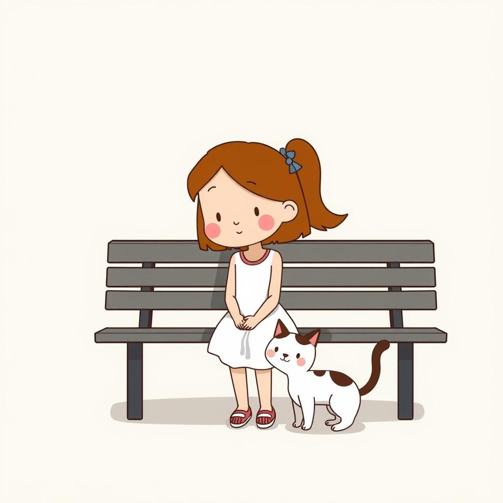 The Girl and the Friendly Cat