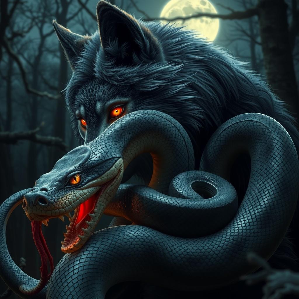 The Wolf-Woman and the Python Battle