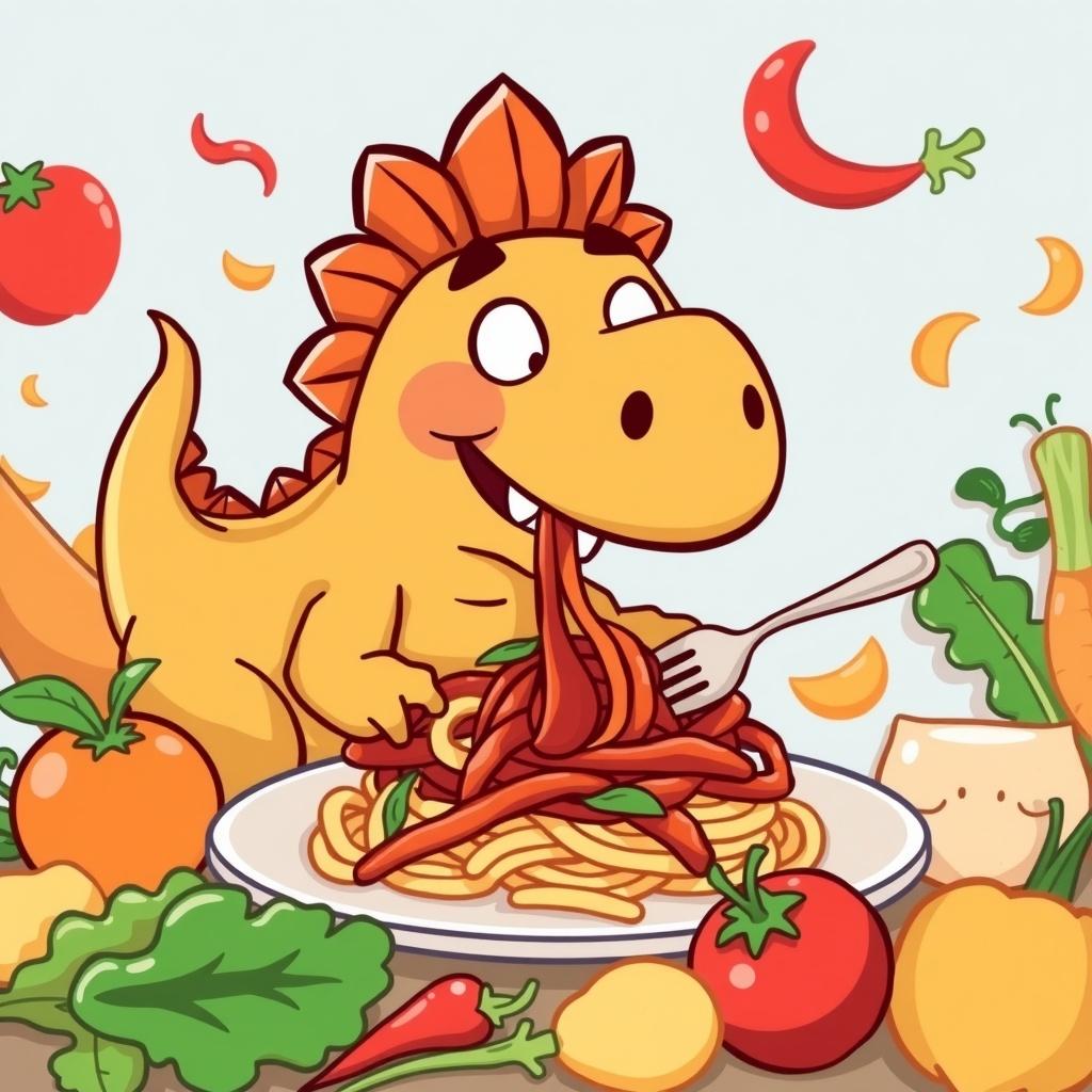 The Silly Triceratops and the Spaghetti Dilemma