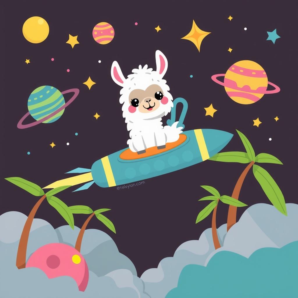 Baby Llama and the Space Monkey