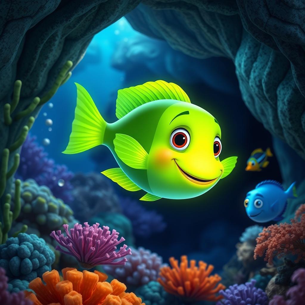 Sunny, the Slippery Fluorescent Green Fish Who Shared His Glow