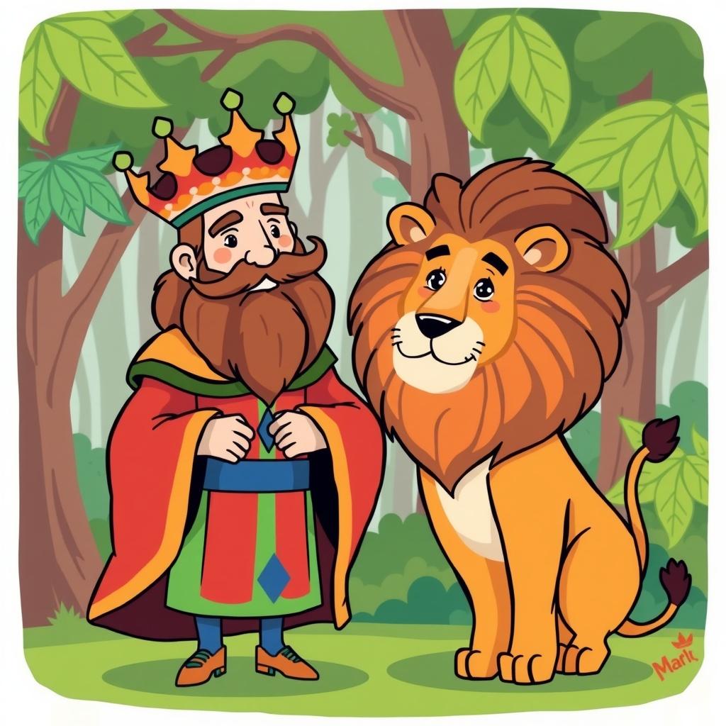 The King and His Lion Friend